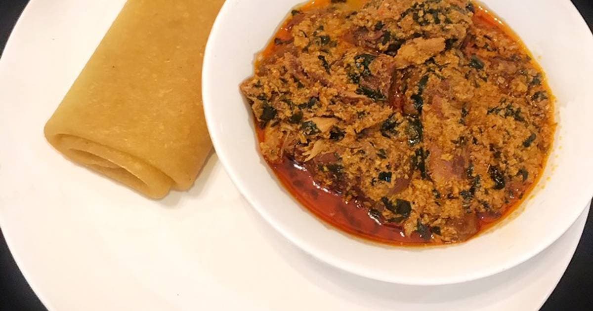 Eba and Egusi Soup